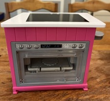 Barbie Light Up Sounds Oven Stove Ultimate Kitchen Pink And White Sounds Works