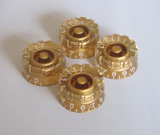 4x Gold LP Guitar Knurled Control Knobs Speed Metric Knob Fits Les Paul