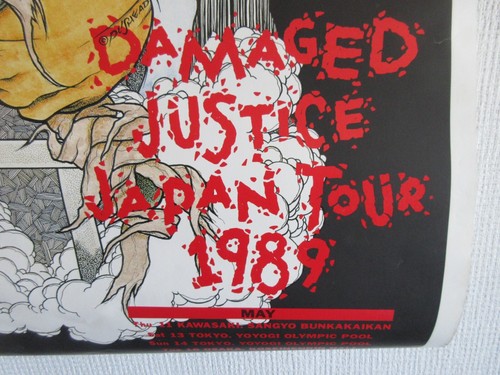 Metallica Damaged Justice 1989 Japan Tour Signed Promo Poster Pushead Kirk Hamme - Picture 2 of 20