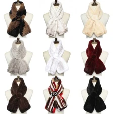 Women's Real Mink Fur Scarf Winter Warm Rose Neckerchief Handmade Muticolor