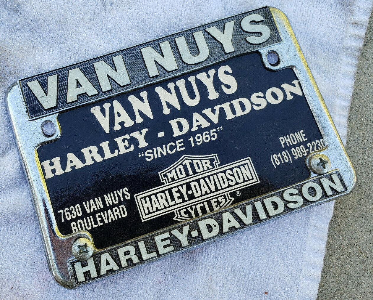 Van Nuys California Harley License Plate + Frame eBay