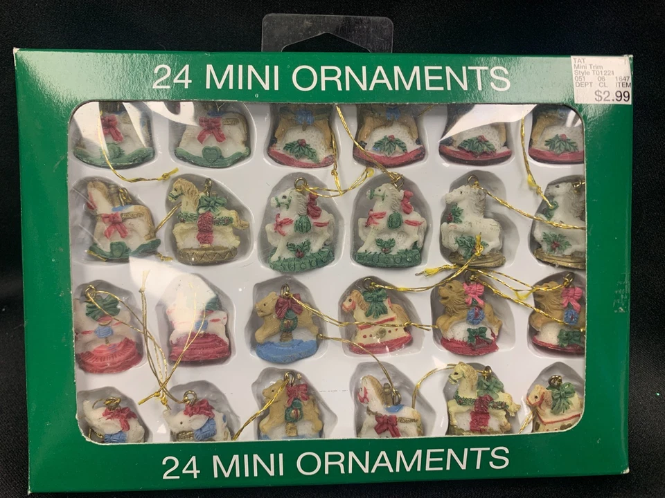 24 Vintage Miniature Christmas Ornament Horses Carousel Animals - Image 3 of 4