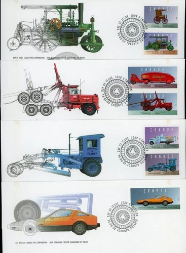 CANADA 1996 HISTORIC LAND VEHICLES #1604a-f, 1605y FIRST DAY COVER'S SET !! M75