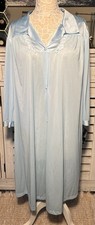 Vtg Vanity Fair Sheer Satin Silky Robe Women's Light Blue Embroidered 2X NWT