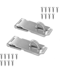 Door Locks Hasp Latch, 5 Inch Stainless Steel Safety Packlock 5inch, White 