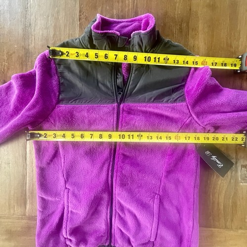 Chaqueta EMILY B Cremallera Completa Para Mujer Oso de Peluche Mediano Suave Vellón Fucsia y Negro - Imagen 8 de 10