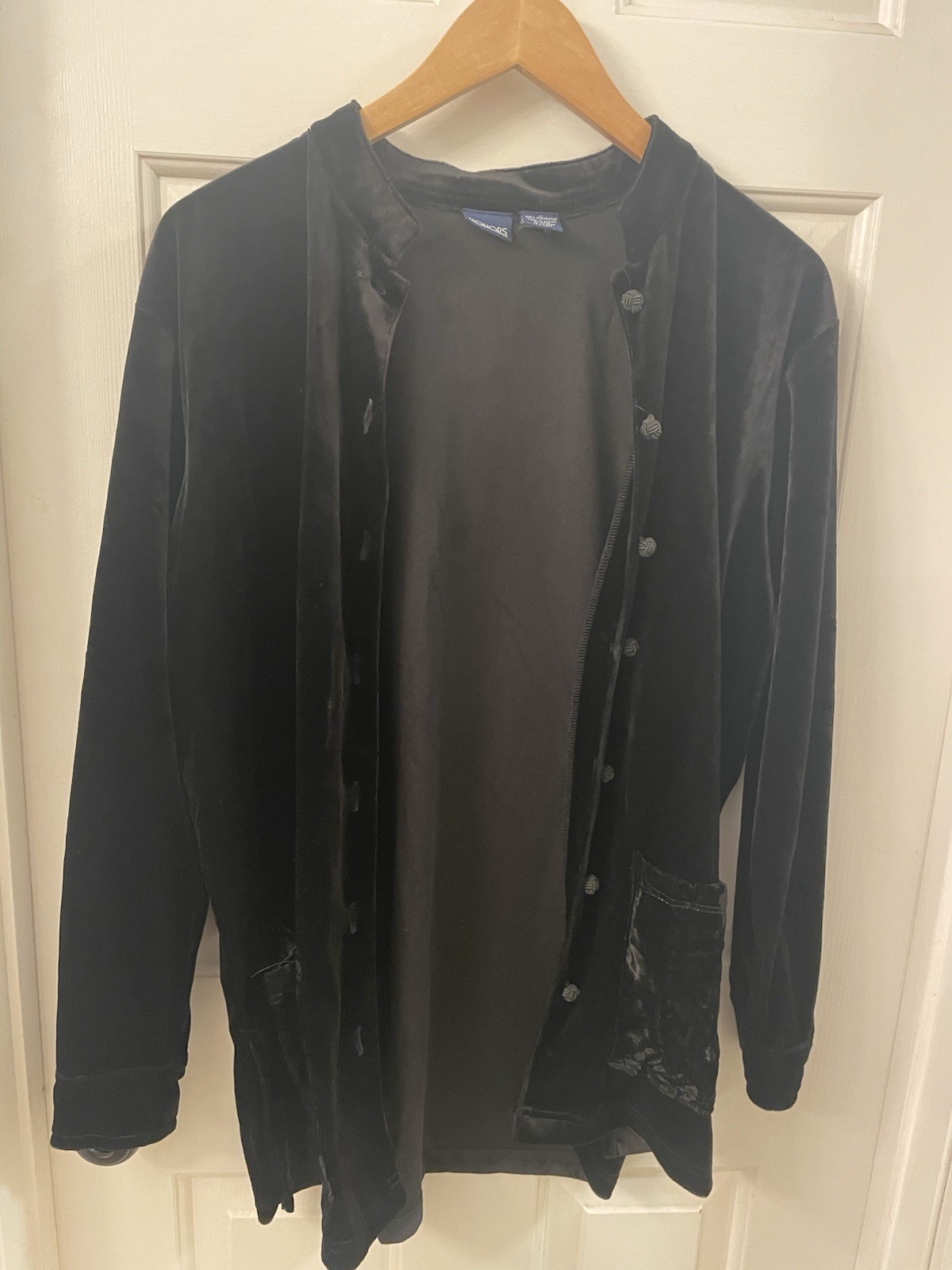 Honors Black Velvet Button Front Patch Pocket Car… - image 10