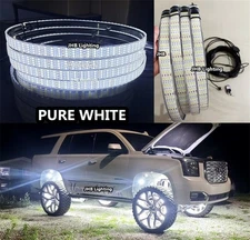 【】JHB 15.5"High intensity QUAD ROW Pure WHITE LED Truck Wheel Rim Lights Set (4)