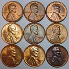9 Lincoln Wheat Cents Uncirculated/Toned All Different Dates! (Lot#24)