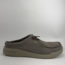 Clarks Driftlite Surf Shoes Slip On Gray Canvas Mule Mens Size 13 Step In