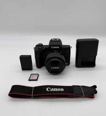 Canon EOS M50 Mark II - {TOP MINT} 1% Shutter Use, 15-45mm, 32GB SD, Tested