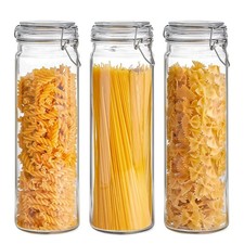 ComSaf 60oz Airtight Glass Jars Set of 3 with Lids Food Storage Jar Round - T...