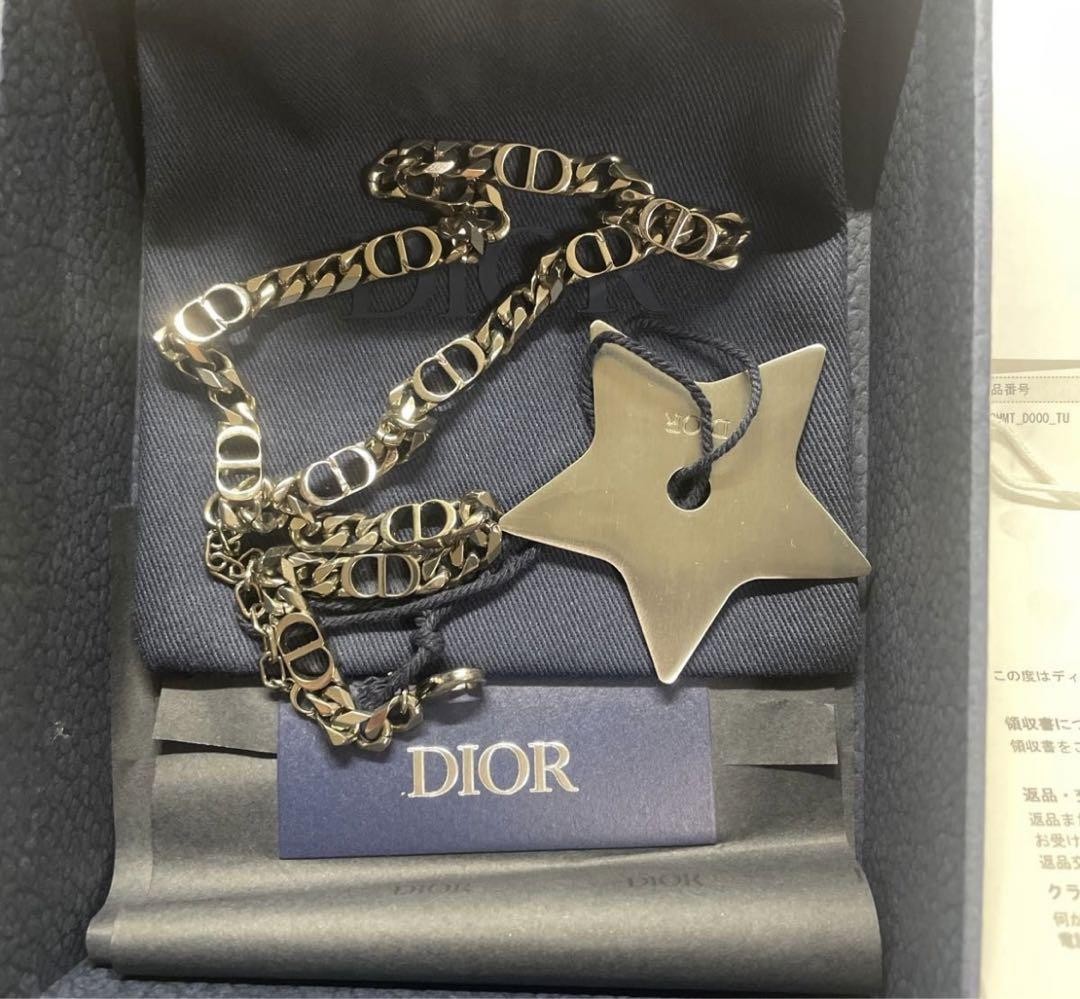 Dior Cd Icon Silver Chain Necklace with Signature Logo