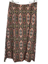 Colorful Floral Maxi Skirt Black 18W Boho Indie Festival Folk Peasant Hippie
