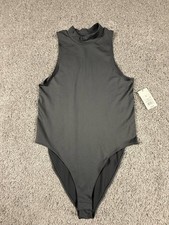 A New Day Women s High Mock Neck Sleeveless Bodysuit Dark Gray Size XL NWT