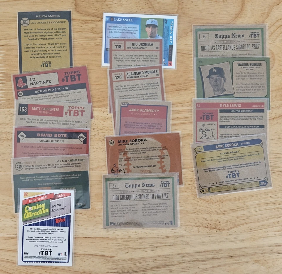 Topps Throwback Thursday 16-baseball card lot 2017-2020 on-line exlusives  NM - Image 2 of 2