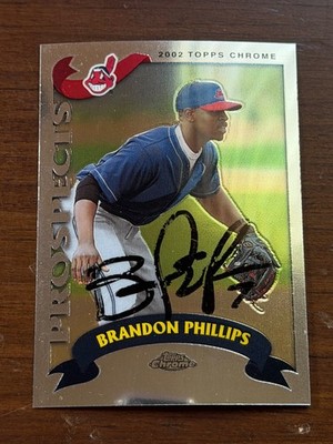 Signed  2002 Topps Chrome Traded & Rookies - Brandon Phillips #T159
