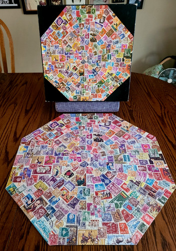 COMPLETE Vtg 1973 Springbok POSTAGE PAID Octagonal Jigsaw Puzzle #PZL8501 500pc