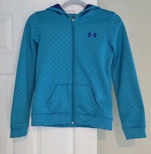 Under Armour Girl's Blue Full Zip Sweatshirt Hoodie size Youth Large