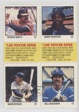 1983 Stamps Block of Four Reggie Smith Jerry Royster Wade Boggs Bill Buckner 0ls