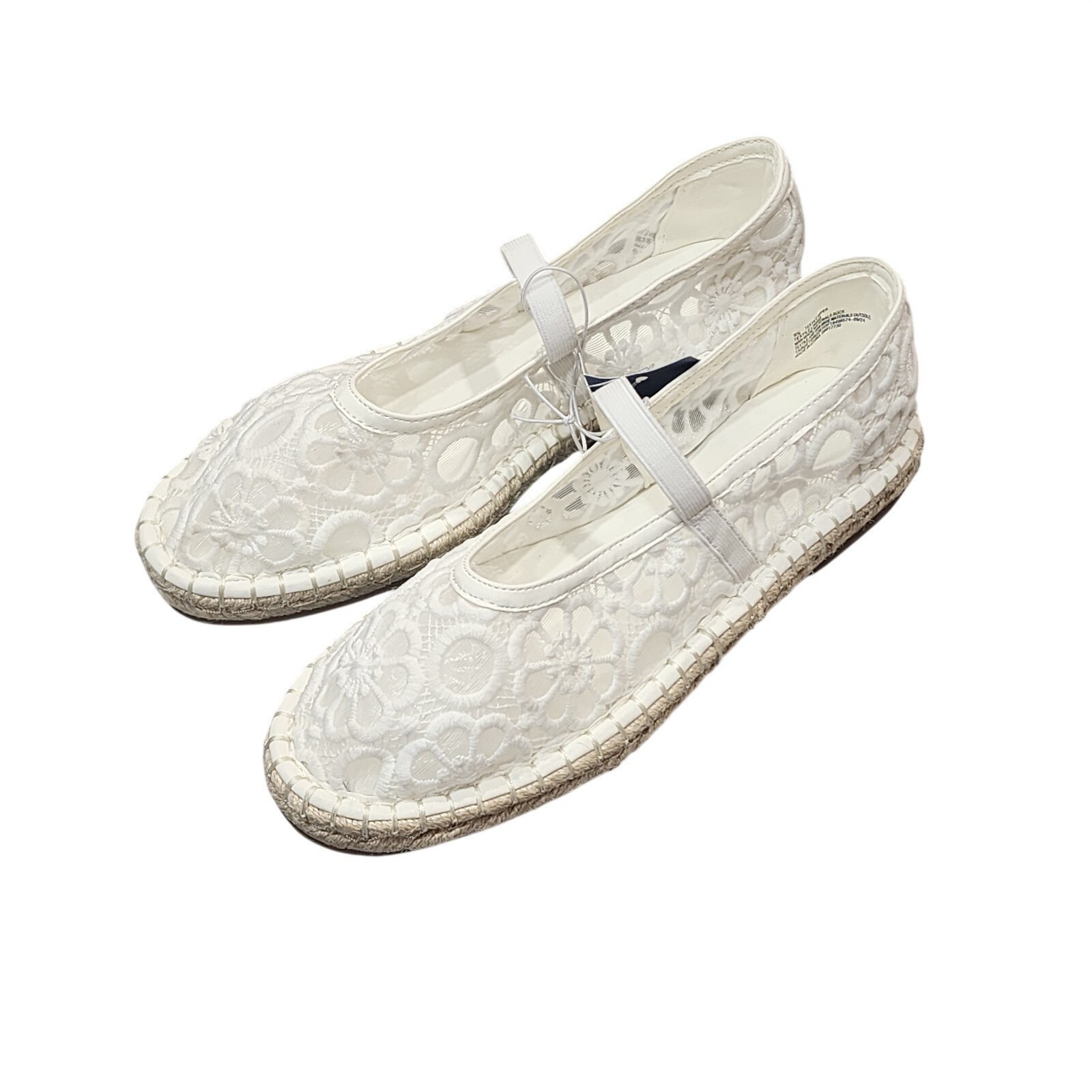Universal Thread Celia Floral Lace Mary Jane Espadrille Flat Shoes Memory Foam