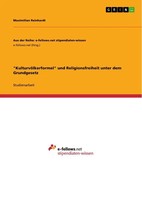 KulturvöLkerformel Und Religionsfreiheit Unter Dem Grundgesetz Reinhardt Buch