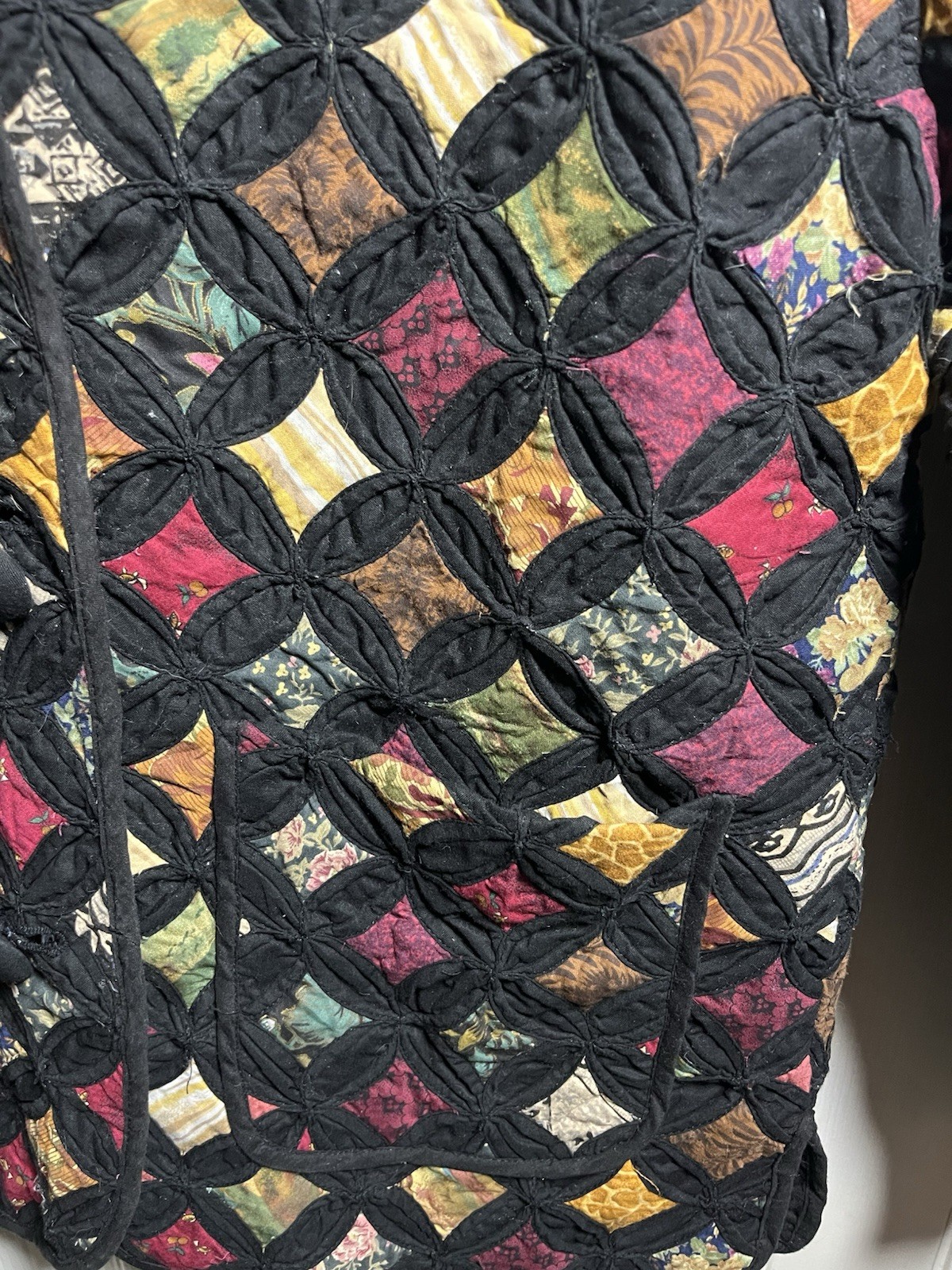 Donna Sharp Black Quilted Patchwork Jacket Cotton… - image 4