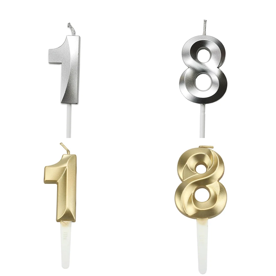 TOYVENTURES Gold Number 18 Candle 18th Birthday Party Cake Decoration Anniversary age year