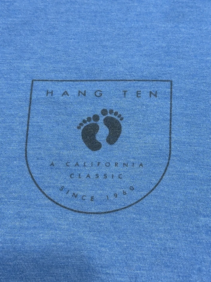 Hang Ten T-Shirt Men's Size XL Blue Short Sleeve Surfer Surf Beach Classic Crew - Image 2 of 4