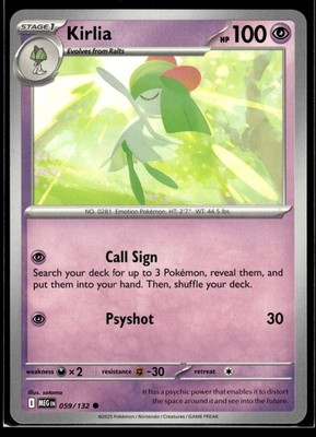 Kirlia Common 059/132 - MEG - NM