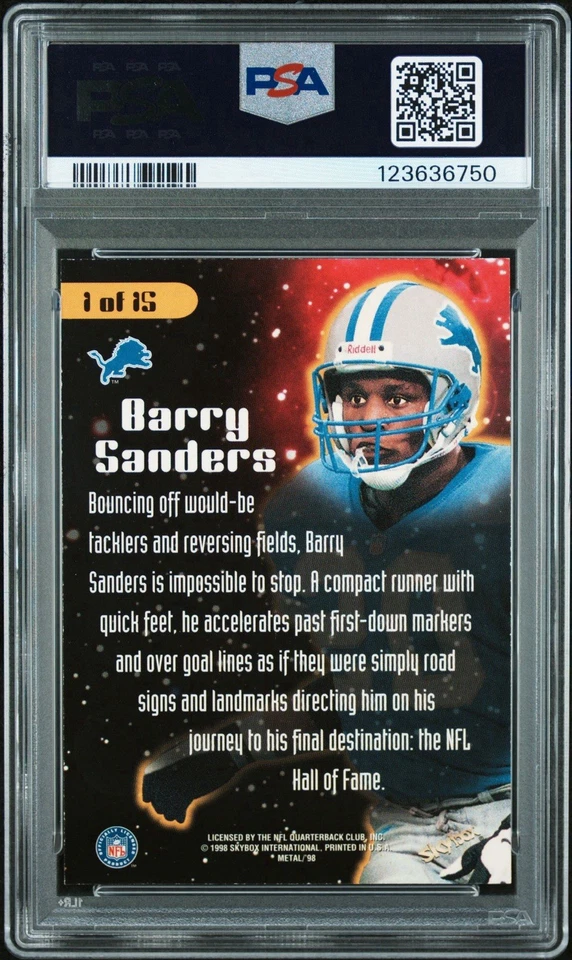 Metal Universe Planet Football Barry Sanders 1998 1 Foto 2 de 3