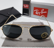 Ray-Ban RB3025 Aviator Pilot Sunglasses Metal Gold Frame Glass Gray Lens 58mm