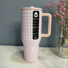New Hydrojug Traveler 40 Oz Aka Pink Gingham Bnwt and Box FREE SHIPPING USA
