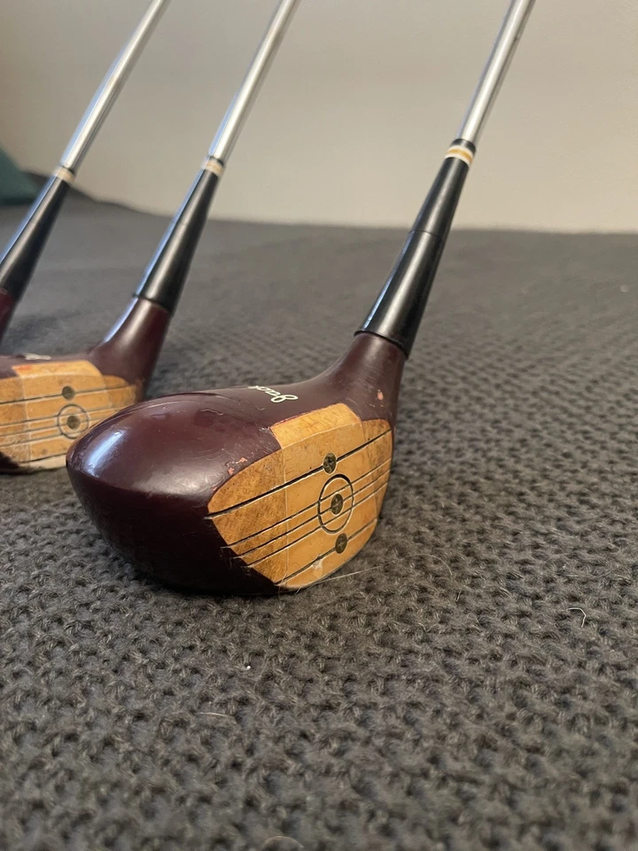 MacGregor Jack Burke 664 Persimmon Wood Set 1, 3, 4 Original Leather Grip - Image 3 of 4