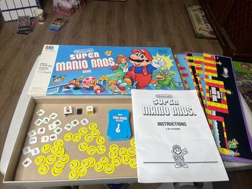 Vintage Super Mario Bros Board Game Milton Bradley 1988 100% Complete USA
