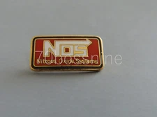 NOS NITROUS OXIDE SYSTEMS 7/8" LOGO NHRA DRAG RACING HAT PIN LAPEL PIN