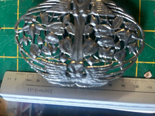 Silver Tone Nurses belt style Floral Cut-Out Oval Clip Belt Buckle, 40 mm fit