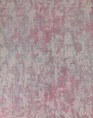 Artsy Abstract Modern Area Rug 8x10 Hand-knotted Wool Oriental Pink Carpet 