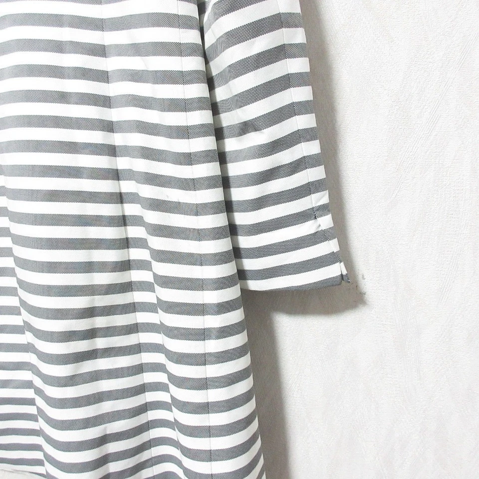 ef-de Borde, Abrigo Primavera, Talla 9, Blanco y Gris Mujer USADO Foto 4 de 4