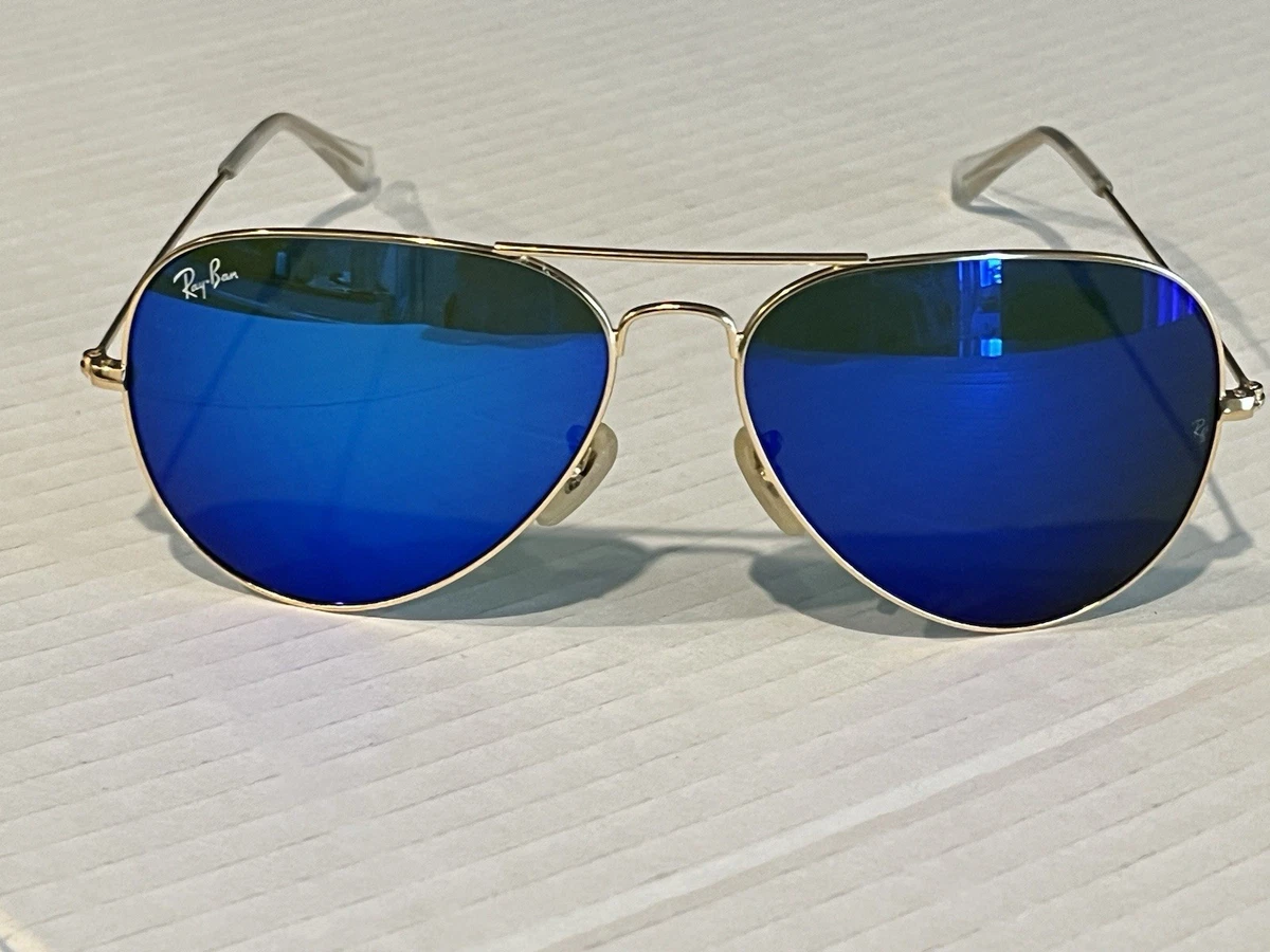 Ray-Ban Aviator Sunglasses RB3026 62-14mm Gold Frame & Blue Mirror Lenses 112/17 0RB3026__L2846__STD__shad__qt.png main image 4