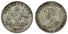 Australia - 3 Pence 1934 - George V