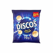 Discos crisps Salt & Vinegar Flavoured Crisps Snack 16x70g free shipping