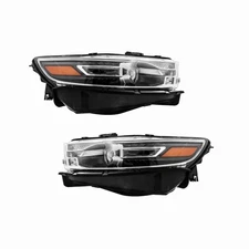 LABLT Pair of Projector Headlight For 2016-2019 Ford Taurus Halogen w/Black Trim