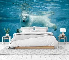 3D Polar Bear Animal ZHUA1245 Wallpaper Wall Murals Removable Self-adhesive Ann