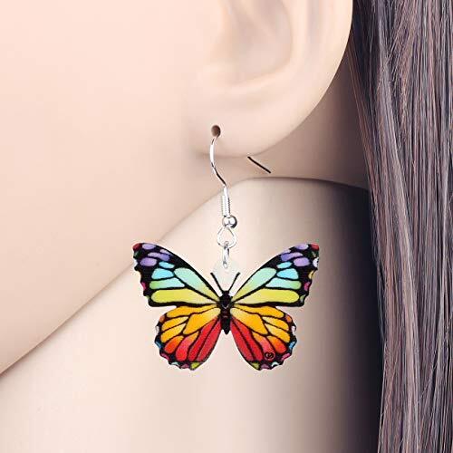 BONSNY Orecchini A Farfalla Smaltati E Colorati In Lega – Gioiello Donna Originale Con Zirconie E Confezione Regalo - 2