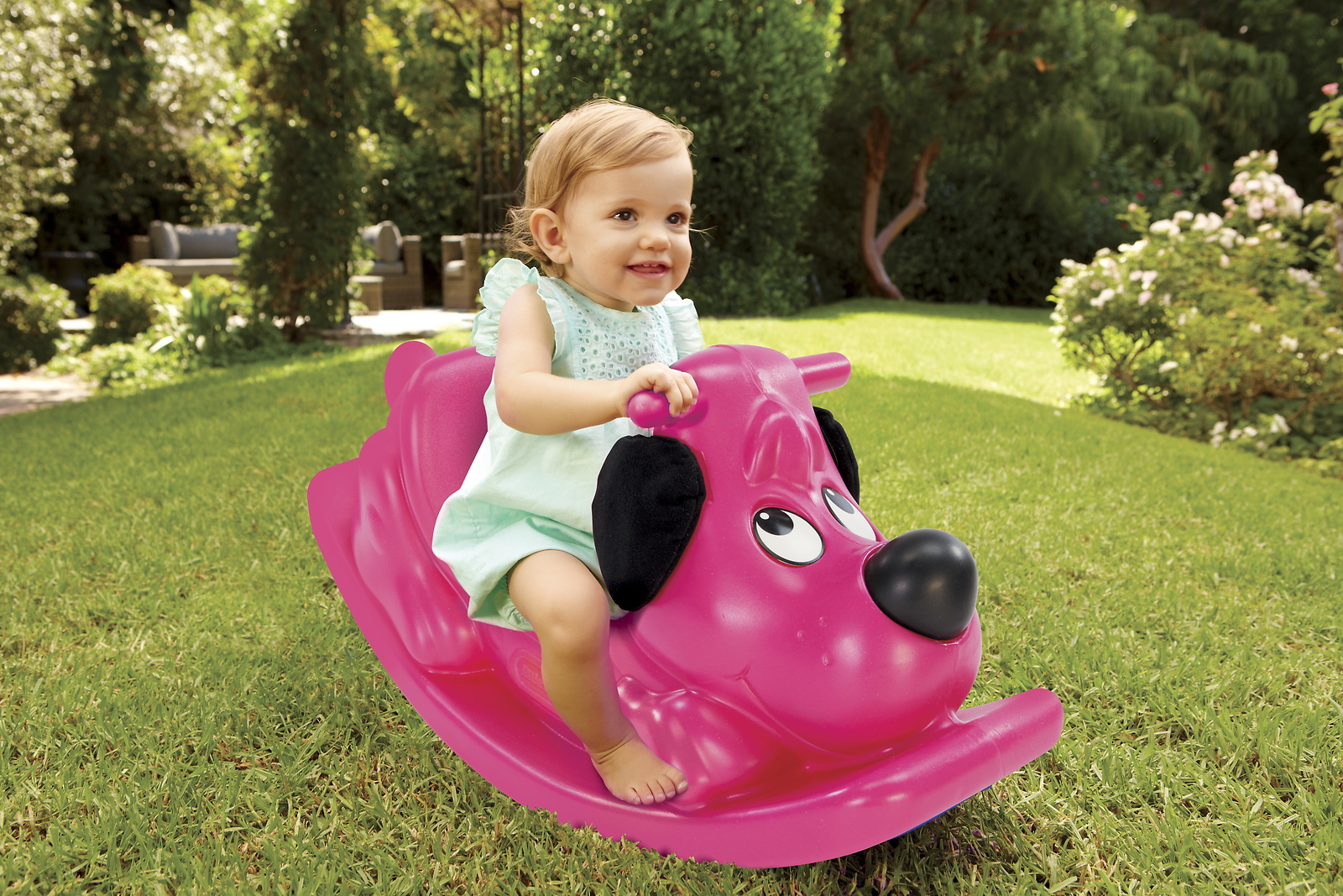 Rockin' Puppy in Magenta, Classic Indoor Outdoor Toddler Ride On Toy