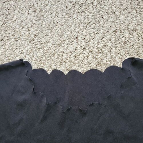 Solid Black Scallop Trimmed Short Sleeve Blouse - 2XL Office Careerwear NWT - Picture 3 of 8