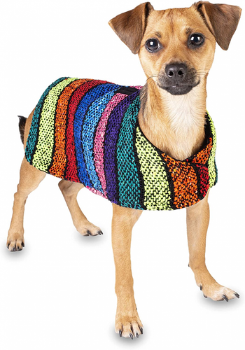 Handmade Dog Poncho from Authentic Mexican Blanket - Clothes – XX-Small - Picture 2 of 7