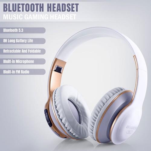 Wireless Bluetooth 5.0 Headphones Over-Ear Headset FM Radio MIC Foldable TF Card - Picture 24 of 58