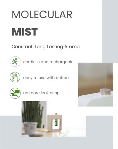 Portable White Essential Oil Nebulizing Diffuser - 700 sq ft Coverage, No Water - Picture 7 of 10